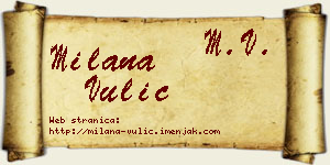 Milana Vulić vizit kartica